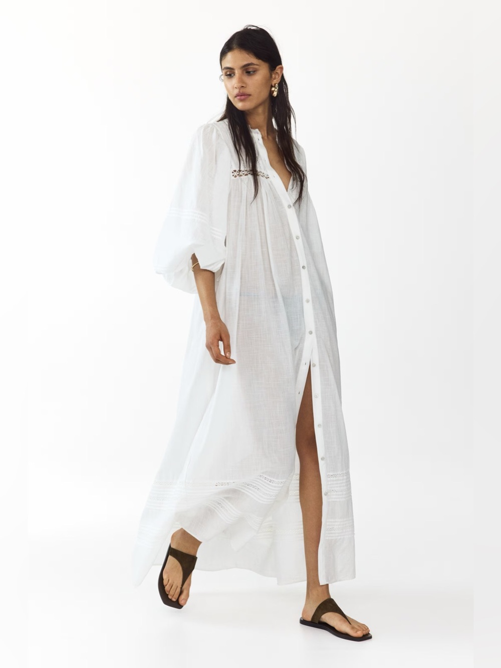 H&M Oversized Tie-Belt Tunic Dress - Picture 4 of 7
